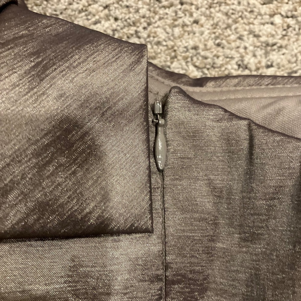 Cache One Shoulder Ruched Metallic Cocktail Dress Taupe 6 HOCO Shimmer Bodycon - Picture 5 of 6